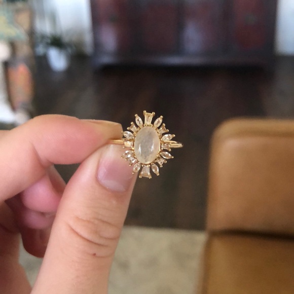 Gold vermeil stone ring - Picture 1 of 3